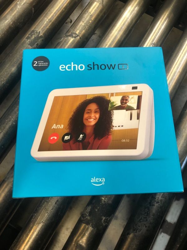 Photo 1 of Echo Show 8 (2nd Gen, 2021 release) | HD smart display with Alexa and 13 MP camera | Glacier White