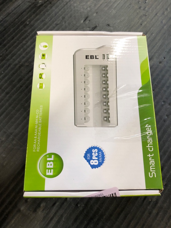 Photo 1 of EBL AA 2300mAh (8 Pack) and AAA 1100mAh (8 Pack) Ni-MH Rechargeable Batteries and AA AAA Rechargeable Battery Charger with 2 USB Charging Ports