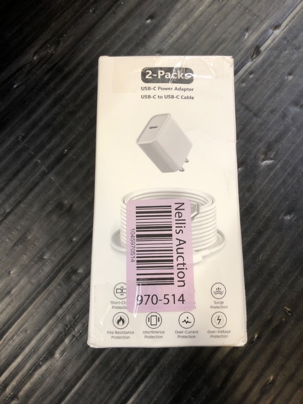 Photo 1 of 10ft for iPad Charger Fast Charging, iPad Pro Charger, iPad 10th Generation/ 13/12.9/11/ 10.9 inch, Air 5th/ 4th, Mini 7 6th, 20W Tpyc C Block Long USB C to C Cable for iPhone 16/15,2-Pack White