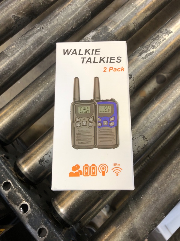 Photo 1 of Walkie Talkies, MOICO Long Range Walkie Talkies for Adults with 22 FRS Channels, Family Walkie Talkie with LED Flashlight VOX LCD Display for Hiking Camping Trip (Orange 2 Pack)