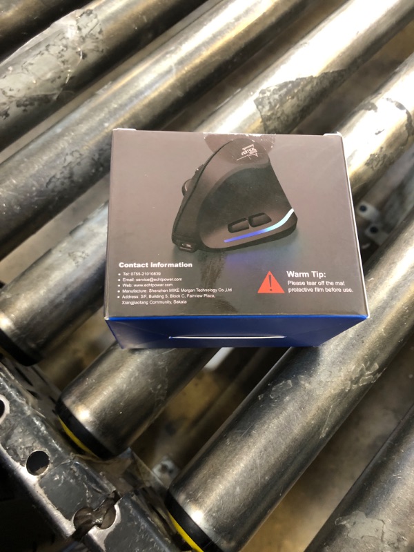 Photo 1 of ECHTPower Wireless Bluetooth Mouse, Ergonomic Mouse with LED Light, Tri-Mode BT5.0+BT5.0+2.4GHz, Vertical Mouse Adjustable DPI 2400/1600/1000, Rechargeable Mice for PC, Laptop, Mac, Windows