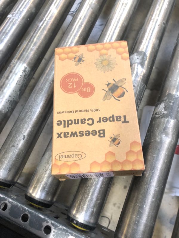 Photo 1 of 12 Packs 8 inch Natural Beeswax Taper Candles Smokeless Pure Beeswax Candles 8 Hour Burn Time Beeswax Candlesticks for Home Prayer
