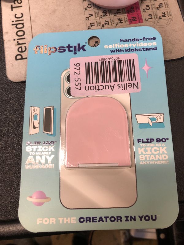 Photo 1 of Flipstik 3.0 Foldable Adhesive Phone Mount – Sticks to Any Flat Surface – Hands Free Selfies, Videos, Car Mount, Phone Stand, Travel Accessory – Sticky Phone Mount (Rose Gold [Pink])