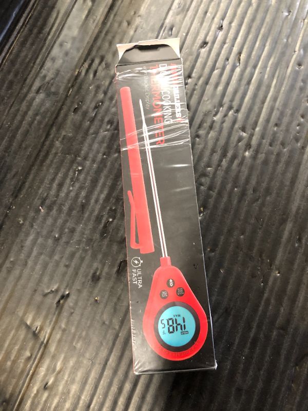 Photo 1 of Alpha Grillers Instant Read Meat Thermometer Digital Food Thermometer for Cooking Grilling Bread Baking Liquids and Air Fryer with Temperature Guide, Long Probe and Large Backlit Display