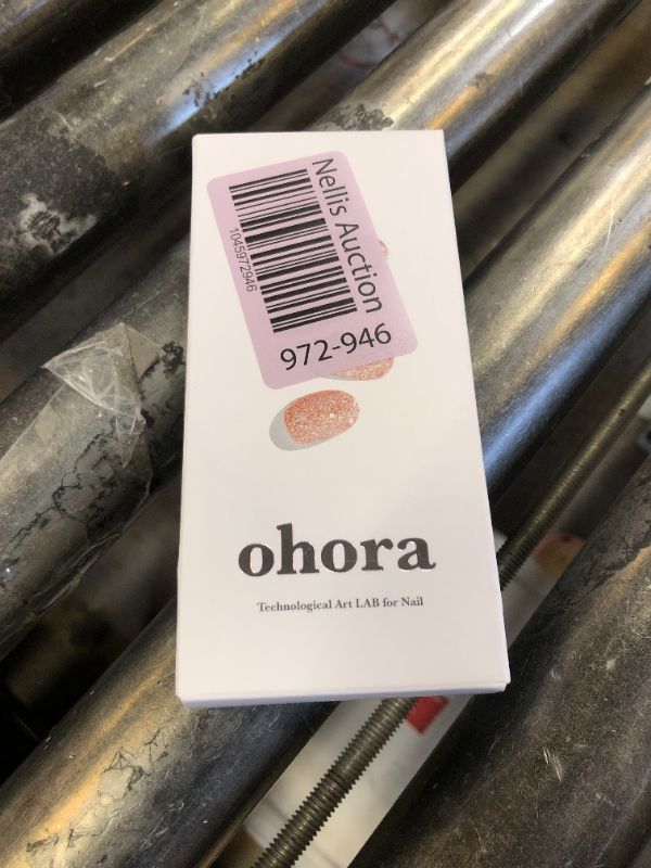 Photo 1 of ohora Semi Cured Gel Nail Strips (N Pixie Dust) - Nude, Glitter, Works with Any UV/LED Lamps, Salon-Quality, Long Lasting, Easy to Apply & Remove - Includes 2 Prep Pads, Nail File & Wooden Stick
