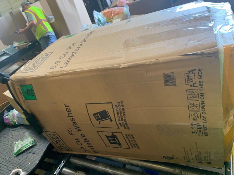 Photo 1 of BLACK+DECKER 0.9 Cu. Ft. Portable Washer, 6.6 lb. Capacity Washing Machine for Homes & Apartments, 5 Wash Cycles, Quick Connect Sink Adapter and Drain Hose Included, Transparent Lid, BPWM09W, White