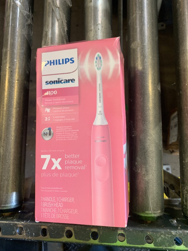 Photo 1 of Philips Sonicare 4100 Series Electric Toothbrush - Sonic Toothbrush with Advanced Sonic Technology, Pressure Sensor, Two Intensity Settings, Smartimer & Quadpacer, Deep Pink, Model HX3681/26
