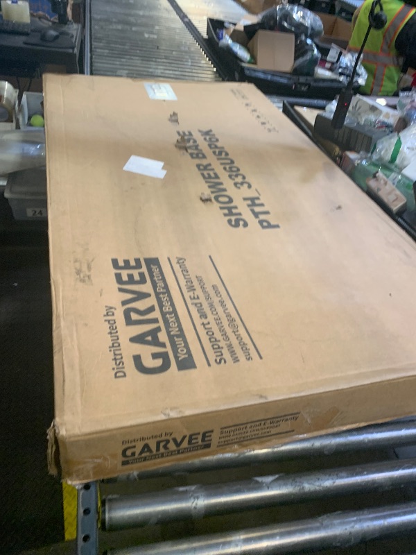 Photo 1 of 60 x 32 Inch Shower Base with Non-Slip Design, Single Threshold and Left Drain, Stainless Steel Cover & Drain Assembly, Acrylic Shower Pan Kit for Shower Enclosure