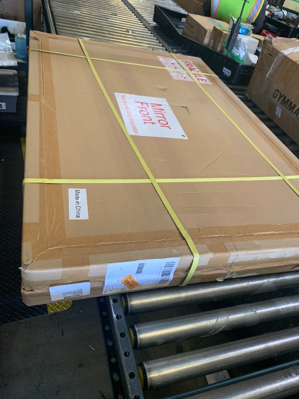 Photo 1 of (FACTORY SEALED) ROOMTEC 48X30 Inch Led Mirror for Bathroom,Backlit Lighted,Anti-Fog, Dimmable, Vertical & Horizontal Mount (Square-48 * 30",Frosted), Silver