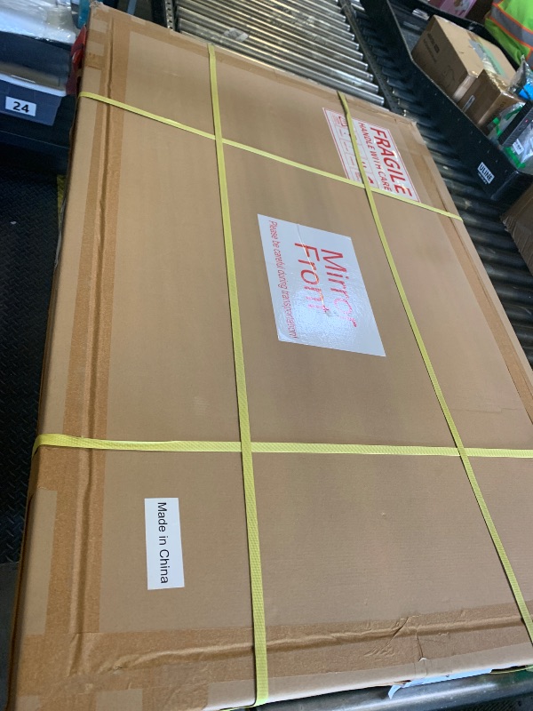 Photo 1 of (FACTORY SEAALED)ROOMTEC 48X30 Inch Led Mirror for Bathroom,Backlit Lighted,Anti-Fog, Dimmable, Vertical & Horizontal Mount (Square-48 * 30",Frosted), Silver