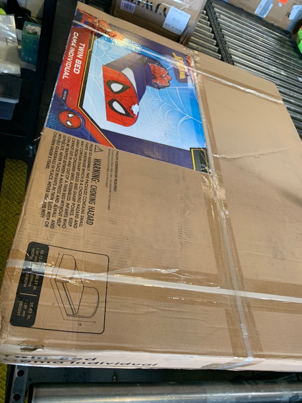 Photo 1 of (FACTORY SEALED) Delta Children Marvel Spider Man Upholstered Twin Bed, Red/Blue