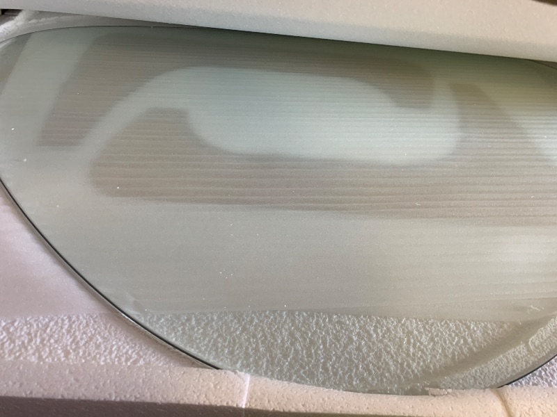 Photo 1 of Glass Coffee Table, Mid Century Modern Coffee Table, Coffee Table for Living Room Center Table Suitable for Bedroom Living Room Reception Office Tables (Wood/Transparent, Large)