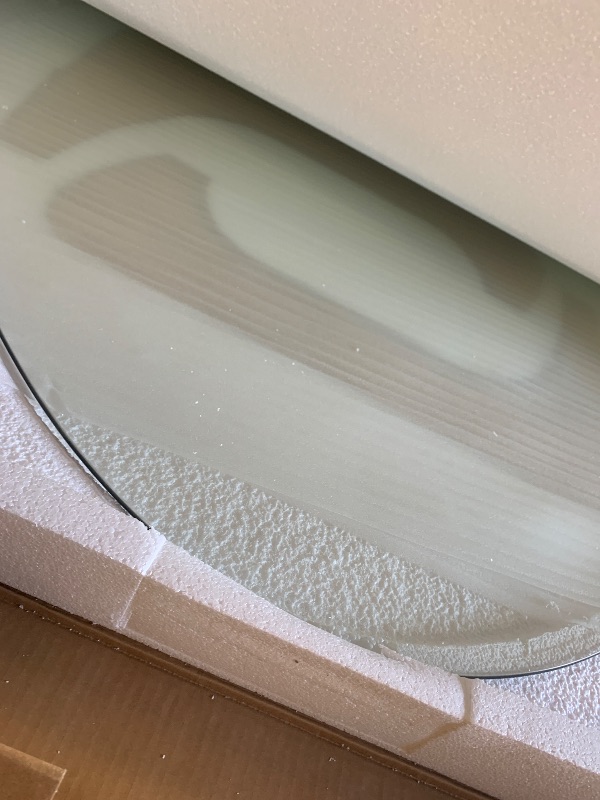 Photo 1 of Glass Coffee Table, Mid Century Modern Coffee Table, Coffee Table for Living Room Center Table Suitable for Bedroom Living Room Reception Office Tables (Wood/Transparent, Large)