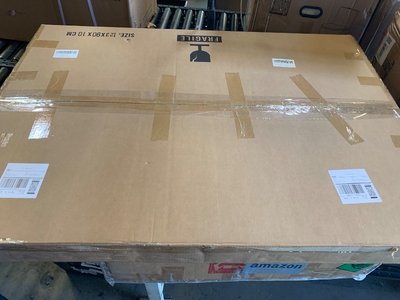 Photo 1 of Glass Coffee Table, Mid Century Modern Coffee Table, Coffee Table for Living Room Center Table Suitable for Bedroom Living Room Reception Office Tables (Wood/Transparent, Large)