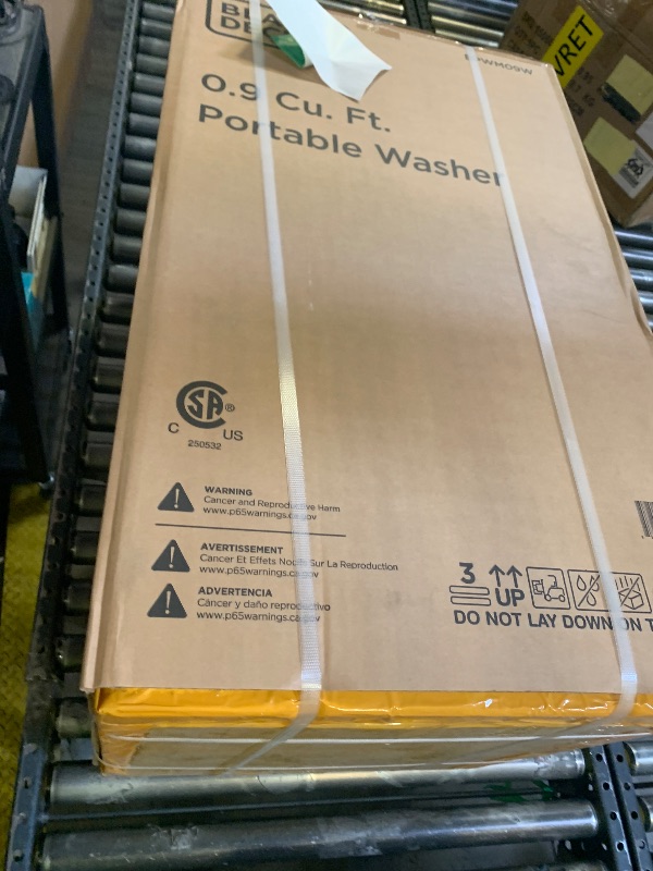 Photo 1 of (FACTORY SEALED) BLACK+DECKER 0.9 Cu. Ft. Portable Washer, 6.6 lb. Capacity Washing Machine for Homes & Apartments, 5 Wash Cycles, Quick Connect Sink Adapter and Drain Hose Included, Transparent Lid, BPWM09W, White