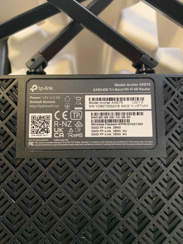 Photo 1 of TP-Link AXE5400 Tri-Band WiFi 6E Router (Archer AXE75), 2025 PCMag Editors' Choice, Gigabit Internet for Gaming & Streaming, New 6GHz Band, 160MHz, OneMesh, Quad-Core CPU, VPN & WPA3 Security