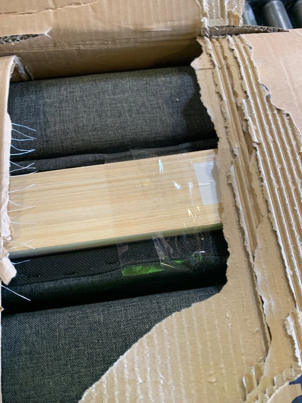 Photo 1 of Zinus Curtis Upholstered Platform Bed Frame, Mattress Foundation, Wood Slat Support, No Box Spring Needed, Easy Assembly, Grey, Queen