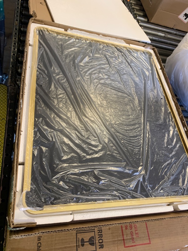 Photo 1 of Gold Bathroom Mirror 24X30 Inch Bathroom Vanity Mirror for Wall, Metal Frame Large Mirror, Tempered Glass, Modern Wall Mirror for Bathroom, Farmhouse, Horizontally or Vertically Hanging