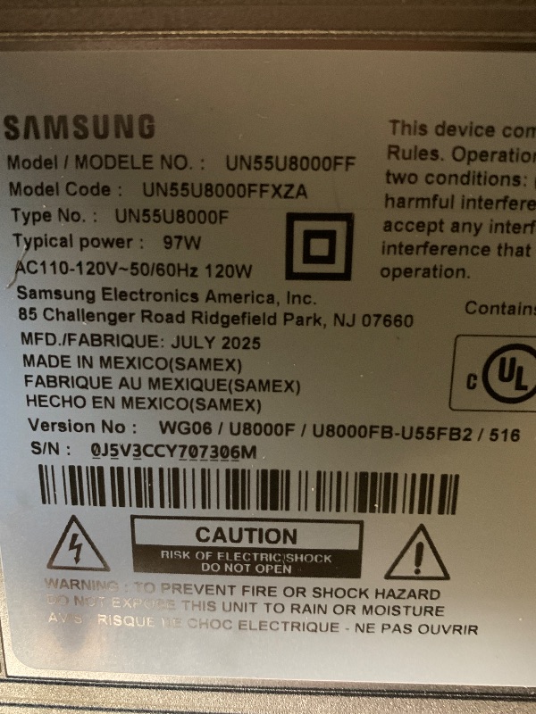 Photo 1 of Samsung 55-Inch Class Crystal UHD U8000F 4K Smart TV (2025 Model) Endless Free Content, Crystal Processor 4K, MetalStream Design, Knox Security, Compatible with Alexa