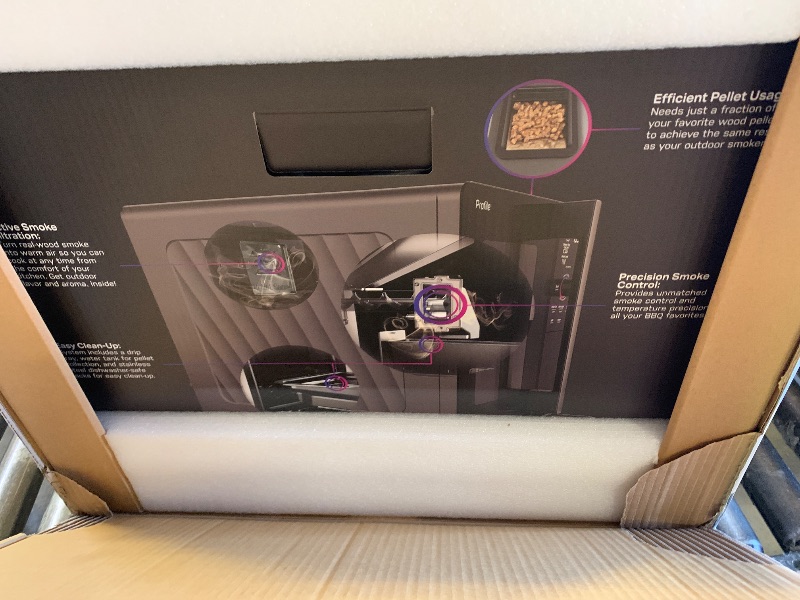 Photo 1 of GE Profile™ Smart Indoor Pellet Smoker, with Active Smoke Filtration, 5 Smoke Control Settings, WiFi Connected, Electric, Countertop BBQ Appliance, Black