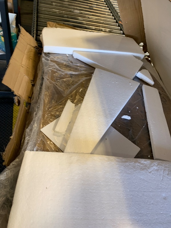 Photo 1 of LINSY HOME Farmhouse Coffee Table with Storage, Wood Coffee Table for Living Room, Open Display Area and Storage Drawers with Metal Handles, Chic Style with Curved Base. Oak and Brown