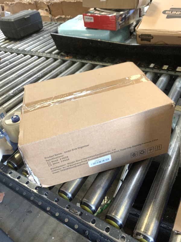 Photo 1 of **INCOMPLETE** Under Sink Organizer, 2 Pack Height Adjustable Cabinet Organizer with Slide Out Drawer, Pull Out Under Sink Storage, Multi-Purpose 2 Tier Sink Shelves for Kitchen Bathroom Pantry (White, 2 Pack)