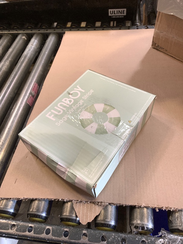 Photo 1 of FUNBOY Giant Vintage Green Stripe Inflatable Tube Pool Float with Cup Holder 48" | Large Pool Float for Adults | Inner Tube Swimming Pool Toys Swim Rings | Pool Lounger Float for Pool Party & Summer