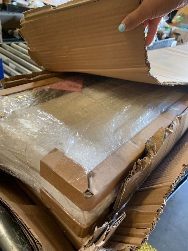 Photo 1 of ROYMELO 36x84 Inch Glass Sliding Barn Door Slab and 6.6ft Hardware Kit Included, 5 Frosted Glass, LVL Wood Panel Covered with White Water-Proof Scratch-Proof PVC Surface, Simple DIY Assembly