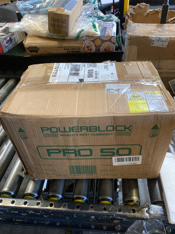 Photo 1 of PowerBlock Pro 50 Adjustable Dumbbells, Sold in Pairs, 5-50 lb. Dumbbells, Durable Steel Build, Innovative Workout Equipment, All-in-One Dumbbells