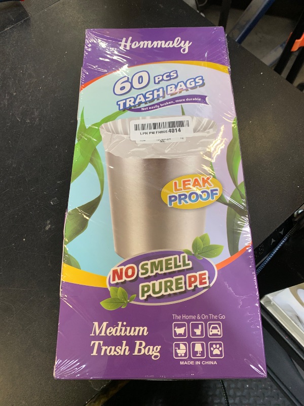 Photo 1 of 10 Gallon 60pcs Medium Clear Trash Bags Strong Clear Garbage Bags, Bathroom Trash Can Bin Liners, Plastic Bags for Office Home Kitchen, Waste Basket Liner, Fit 30 Liter, 10 Gal(10G60-Clear)