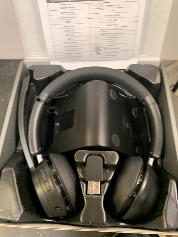 Photo 1 of (Upgraded Version) Wireless Headset, Bluetooth Headset with Noise Cancelling Microphone, Best Headphones with Mic Mute & USB Dongle for PC/Computer/Laptop/Cell Phones/Remote Work/Call Center