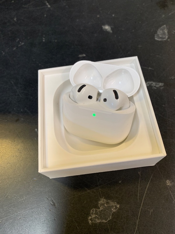 Photo 1 of Apple AirPods 4 Wireless Earbuds, Bluetooth Headphones, with Active Noise Cancellation, Adaptive, Transparency Mode, Personalized Spatial Audio, USB-C Charging Case, Wireless Charging, H2 Chip