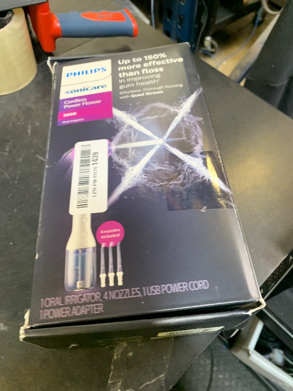 Photo 1 of Philips Sonicare Cordless Power Flosser 3000 + 2 Additional Nozzles (4 Total) White, HX3827/21