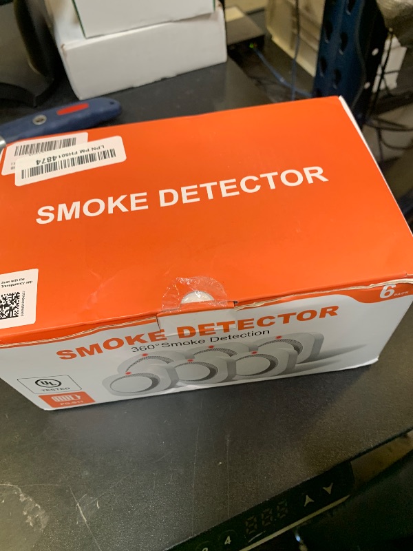 Photo 1 of Hilmon  Alarm Fire Detector,Battery Operated Photoelectric Smoke Detector with Test Button and Low Battery Warning, Fire Alarms Smoke Detectors for Home, 6 Pack