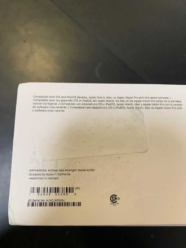 Photo 1 of Apple AirPods Max Wireless Over-Ear Headphones, Pro-Level Active Noise Cancellation, Transparency Mode, Personalized Spatial Audio, USB-C Charging, Bluetooth Headphones for iPhone - Midnight (MINOR DAMAGE)