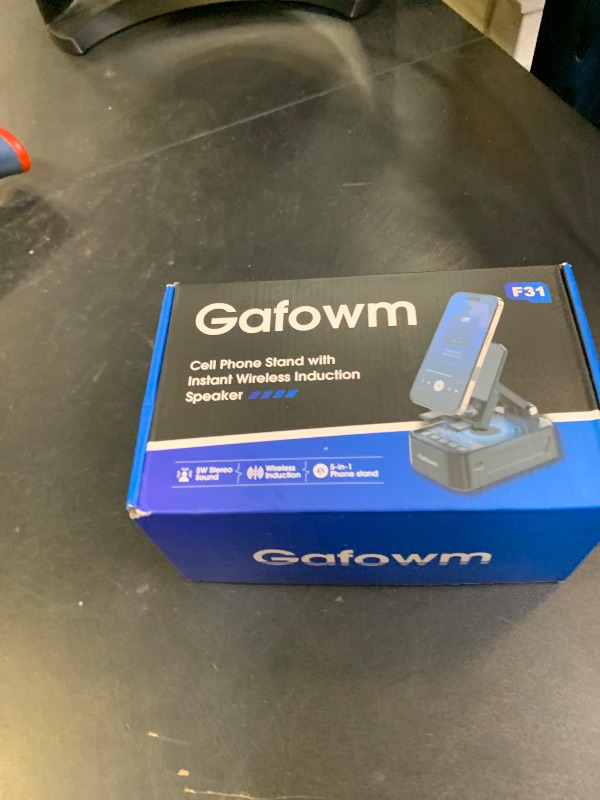 Photo 1 of Cell Phone Stand with Instant Wireless Induction Bluetooth Speaker, No Bluetooth Pairing Needed, 1-Second Connection, HD Surround Sound, Practical Gifts for men, women, Dad, Mom, Hearing Impaired