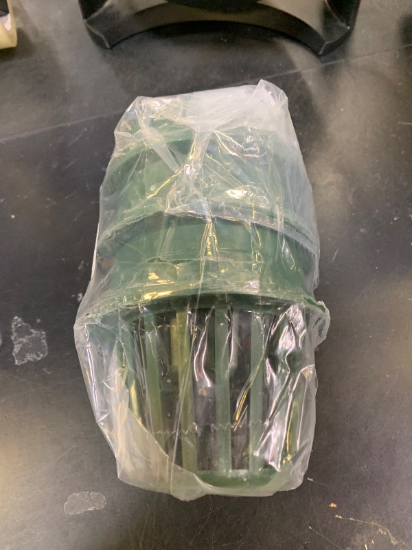 Photo 1 of (3-Pack) Calvana 4” Round Atrium Drain Grate Cover, Compatible with NDS 78A, Fits 4” Sewer and Drain Pipe Fittings, Perfect for Small Lawns, Landscaping, Patios, Extra Tough Polyethylene, Green