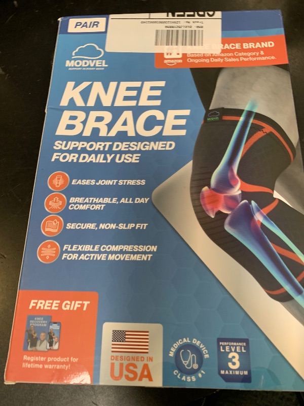 Photo 1 of Modvel 2 Pack Knee Brace for Women & Men - Workout Knees Compression Sleeve for Knee Pain Relief Joint Support for ACL, Arthritis, Meniscus Tear Knees Brace for Sports, Rodilleras para Gym Fitness