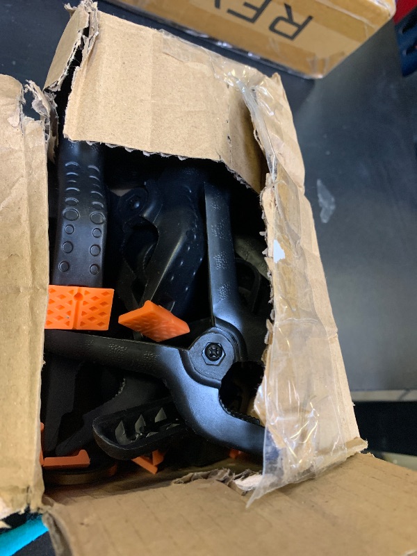 Photo 1 of 10 PCS Spring Clamps, LongYeah 4.5 Inch Plastic Spring Clips Heavy duty Backdrop Clips for Balloon Arch Photography Woodworking Crafts Tarp Clips Black