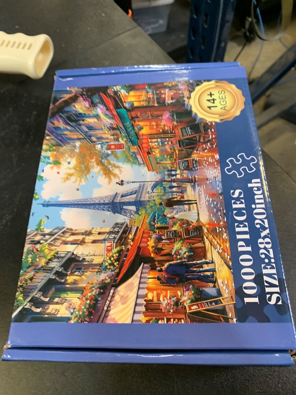 View 2 of 1000 Pieces Puzzle for Adults - Charming Paris Puzzle for Adults Children - Recycled Paper Jigsaw Puzzle 1000 Pieces - Fun and Challenging Family Game Great Gift Idea, Finished Size is 28 * 20 in