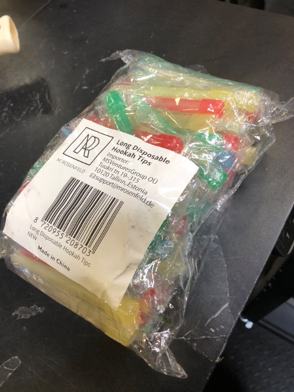 Photo 1 of 100pcs Hookah Tips Disposable - Individually Wrapped - Hygienic Hookah Mouth Tips for Hookah Hose - BPA Free, Easy to Use, Fits Most Hookah Hoses – Colorful Hookah Accessories for Party Use