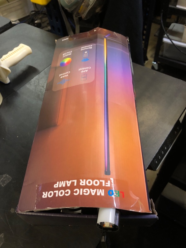 Photo 1 of Bodami Smart RGB Corner Floor Lamp, APP & Voice Control, 16 Million Color Changing LED Light with Remote, Dimmable Ambient Lighting for Bedroom, Living Room, Game Room