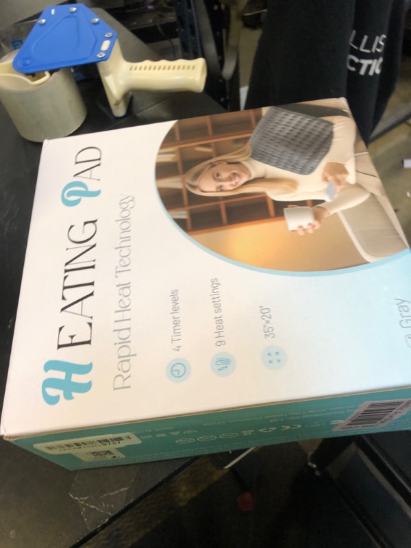 Photo 1 of Extra Large Heating Pad for Back Pain Relief, 35"x20" Electric Heat Pads for Period Cramps & Body Shoulder, 9 Heat Settings, Auto-Off, Machine Washable, Dry Moist Heat, Gifts for Women Men, Gray