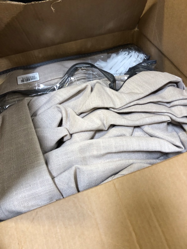 Photo 1 of Extra Wide Taupe Linen Curtain 96 Inches Long 70 Inch Wide for Living Dining Room Pinch Pleated Drapes for Patio Sliding Glass Door Hooks Rings Sheer Privacy Curtain 72x96 1 Panel Burlywood Birch