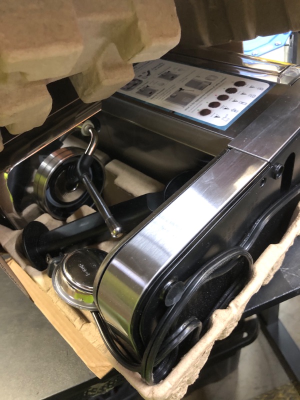 Photo 1 of XIXUBX Espresso Machine 20 Bar with Milk Frother, Stainless Steel Coffee Maker with 42 oz Removable Water Tank for Cappuccino, Latte&Cold Brew, Home&Office, Silver