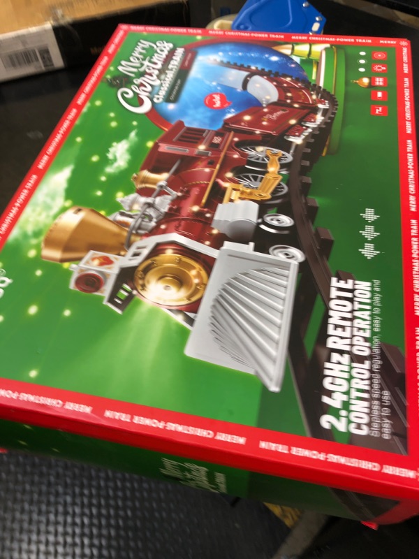 Photo 1 of LENGTOUQ Train Set, Train Toy with Remote Control, Toy Train Set Under The Christmas Tree with Sounds, Lights and Smoke, Christmas Toy Gift for Toddler 3 4 5 6 7 8 Years