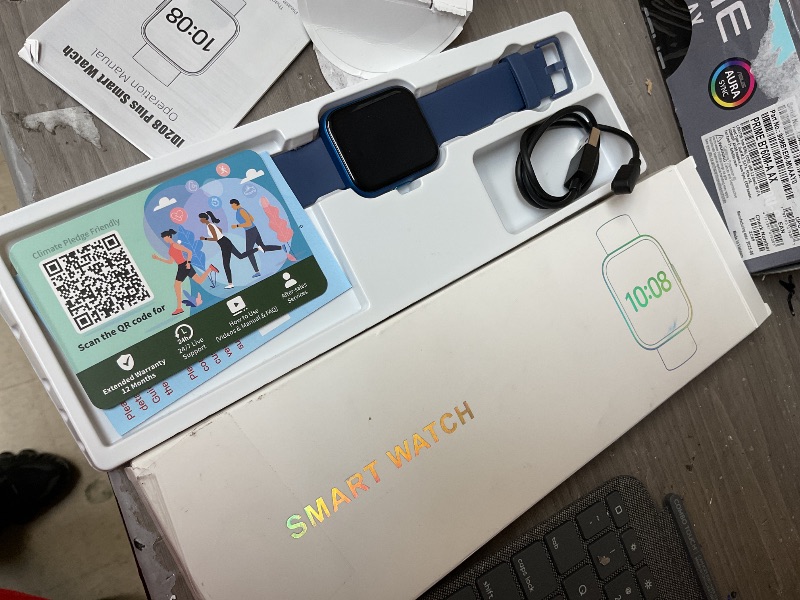 Photo 1 of Smart Watch for Women Android & iPhone, Alexa Built-in, 1.8" Touch Screen Fitness Tracker with Answer/Make Calls, IP68 Waterproof Heart Rate/Sleep/SpO2 Monitor, Pedometer, 100+ Sport Modes, Dark Blue