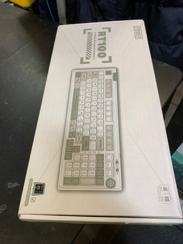 Photo 1 of EPOMAKER RT100 Retro Gaming Keyboard with Display Screen, BT5.0/2.4G/USB-C, 97 Keys Gasket Custom Keyboard, Hot Swappable, RGB Backlit, with Knob for Win/Mac (Gateron Pro Yellow)