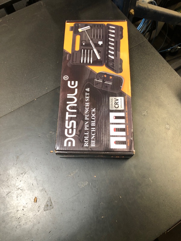 Photo 1 of BESTNULE Punch Set, Pin Punches, Punch Tool, Roll Pin Punch Set, Made of High Quality Metal Material Including Punches and Hammer, Mechanical Repair Tool, with Organizer Storage Box (with Bench Block)