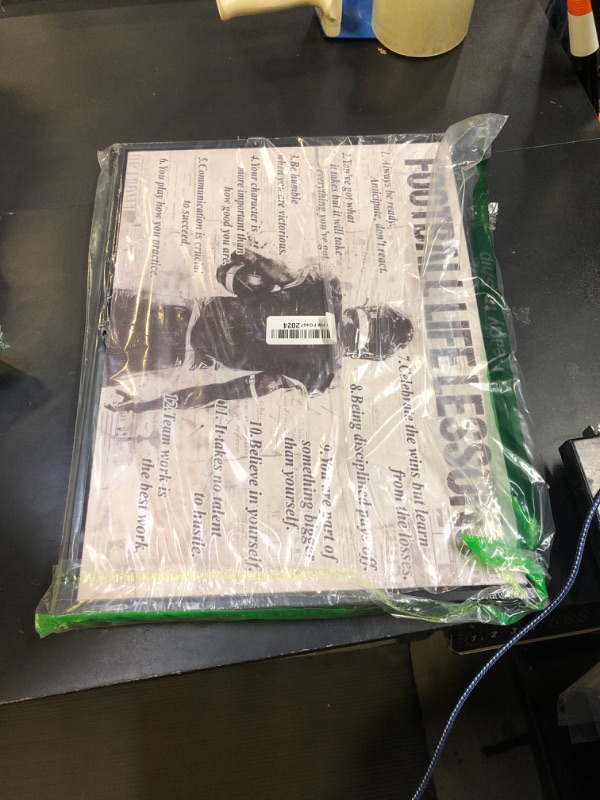 Photo 1 of Framed Fotball Sports Canvas Wall Art Football Life Lessons Wall Decor Picture Inspirational Quotes Motivational Boy Poster Print Painting for Gym Bedroom Living Room Decoration Prepare To Hang